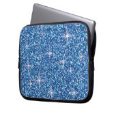Blauer Glitzer Laptopschutzhülle (Vorderseite Links)