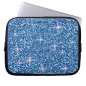Blauer Glitzer Laptopschutzhülle (Vorderseite)