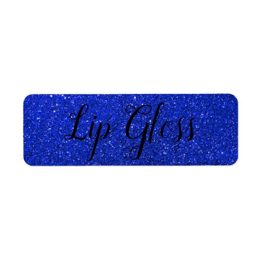 Blauer Glitzer Lipgloss-Etikett (Vorne)
