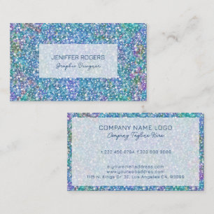 Blauer Glitzer mit Glitzern Visitenkarte