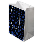 Blauer Glitzer Mittlere Geschenktüte (Rückseite Schrägansicht)