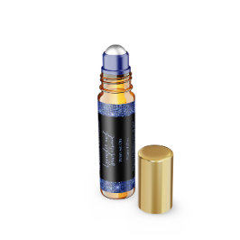 Blauer Glitzer Parfümerrolle Flaschen-Etikett Wasserflaschenetikett