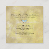 *~* Blauer Glitzer Pastell Gilded Butterfly Fantas Quadratische Visitenkarte (Rückseite)