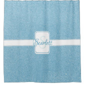 Blauer Glitzer Personalisiert Duschvorhang (Vorderseite)