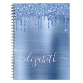 Blauer Glitzer Personalisiert Notizblock (Vorderseite)