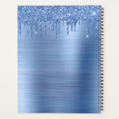 Blauer Glitzer Personalisiert Planer (Rückseite)