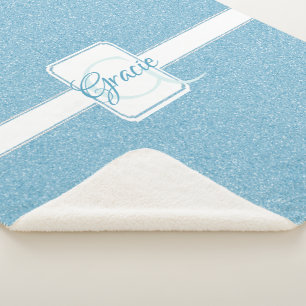 Blauer Glitzer Personalisiert Sherpa Blanket Sherpadecke