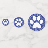 Blauer Glitzer Pfow Print Animal Paw Tracks Konfetti (Vorderseiten)
