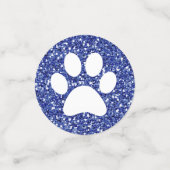 Blauer Glitzer Pfow Print Animal Paw Tracks Konfetti (Klein Vorderseite)