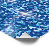 Blauer Glitzer Poster (Ecke)