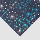 Blauer Glitzer Schneeflocken Seidenpapier (Detail)