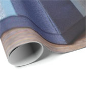 Blauer Glitzer, Silberpfeifen, Ornamente, Weihnach Geschenkpapier (Rolleneckpunkt)