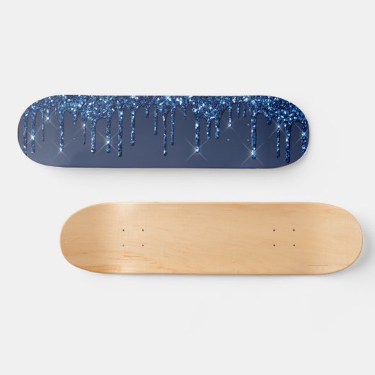 Blauer Glitzer Skateboard (Horizontal)
