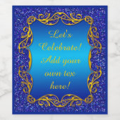 Blauer Glitzer und goldene Glitzern, Weinetiketten Weinetikett (Einzelnes Label)