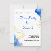 Blauer Glitzer und Goldgeburtstag (Vorderseite)