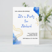 Blauer Glitzer und Goldgeburtstag (Stehend Vorderseite)