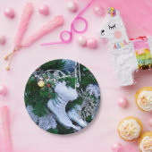 Blauer Glitzer und Pelzeis-Skate auf Weihnachtsbau Pappteller (Party)