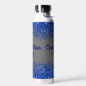 Blauer Glitzer und Text auf grau - nur Coolste Bil Trinkflasche (Links)