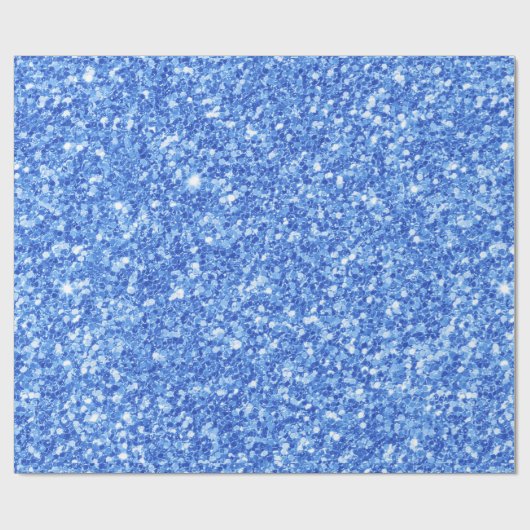 Blauer Glitzer und weiße Glitzern Textur Geschenkpapier (Flach)