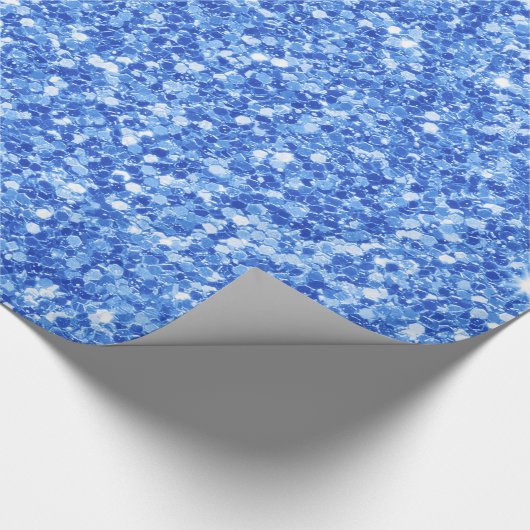 Blauer Glitzer und weiße Glitzern Textur Geschenkpapier (Ecke)