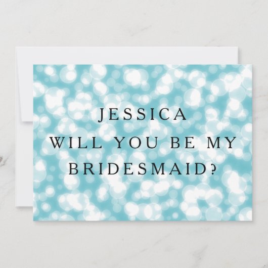Blauer Glitzer wirst du meine Bridesmaid sein Einladung (Vorderseite)