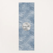 Blauer Glitzer Zebra Print Yogamatte (Vorderseite)