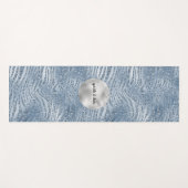 Blauer Glitzer Zebra Print Yogamatte (Vorderseite (Horizontal))