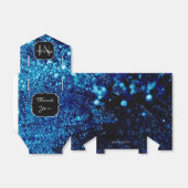 Blauer Glitzern Abstrakt gefrorene Blasen Monogram Geschenkschachtel (Ungefaltet)
