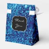 Blauer Glitzern Abstrakt gefrorene Blasen Monogram Geschenkschachtel (Rückseite)