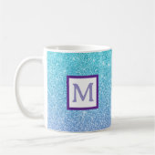 blauer glitzernder personalisierter Anfangsbuchsta Kaffeetasse (Links)