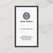 Blauer globaler Richtungspfeil-Logistik-Direktor Visitenkarte (Rückseite)