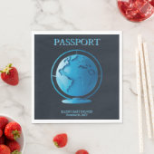 Blauer Globus Reisepass Baby Shower Serviette (Beispiel)