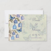 Blauer Glockenfrühling Schmetterlinge Save The Date (Rückseite)
