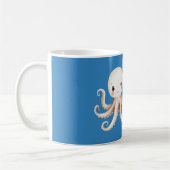 Blauer glücklicher Oktopus Kaffeetasse (Links)