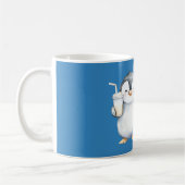 Blauer glücklicher Pinguin Kaffeetasse (Links)