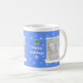 Blauer glücklicher Rahmen der Kaffeetasse (VorderseiteRechts)