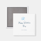 Blauer glücklicher Valentinstag Liebesname Blumen Magnet (Vorderseite/Rückseite)