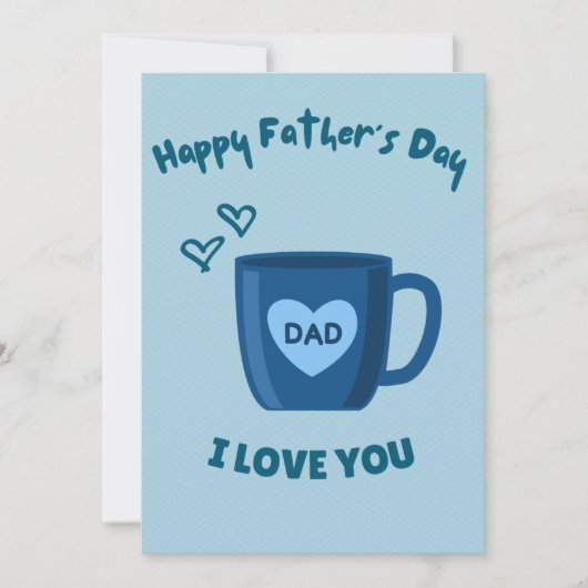 Blauer glücklicher Vater-Tag Einladung (Vorderseite)