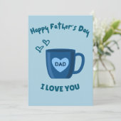 Blauer glücklicher Vater-Tag Einladung (Stehend Vorderseite)