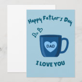 Blauer glücklicher Vater-Tag Einladung (Vorne/Hinten)