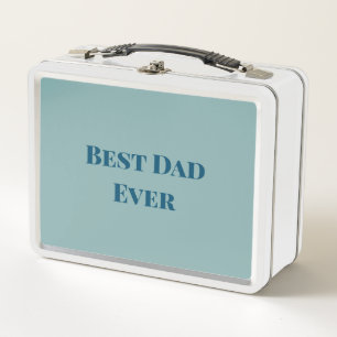 Blauer glücklicher Vatertag bester Dad jemals Text Metall Brotdose