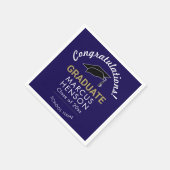 Blauer Glückwunsch Graduate Graduation Cap Serviette (Ecke)