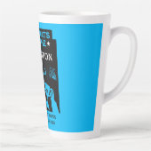 Blauer Glückwunsch zur Werbeaktion von Arbeitsplät Milchtasse (Rechts)