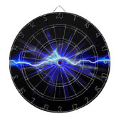 Blauer glühender Blitz oder Strom Dartscheibe (vorne)