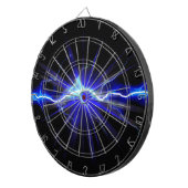 Blauer glühender Blitz oder Strom Dartscheibe (Vorderseite rechts)