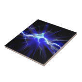 Blauer glühender Blitz oder Strom Fliese (Seite)