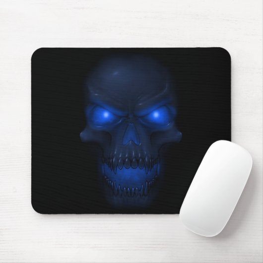 Blauer glühender Schädel Mousepad (Mit Mouse)