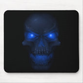 Blauer glühender Schädel Mousepad (Vorne)