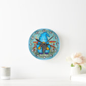 Blauer Gnom Runde Wanduhr (Zuhause)