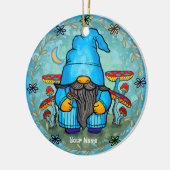Blauer Gnome Keramik Ornament (Links)